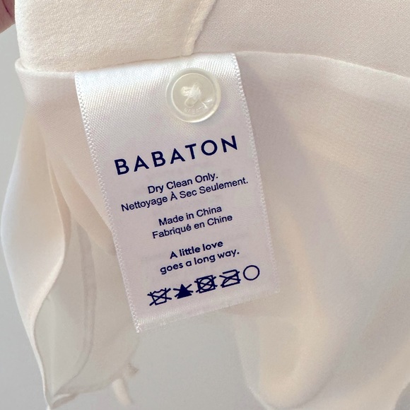 Aritzia Babaton 100% Silk Long Sleeve Bennett Mini Dress in White/Cream Small - Picture 14 of 15